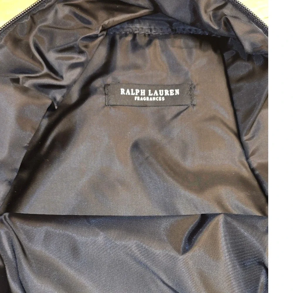 Ralph Lauren Fragrances Black Canvas Backpack Big Pony Polo Logo Bag Mens Womens